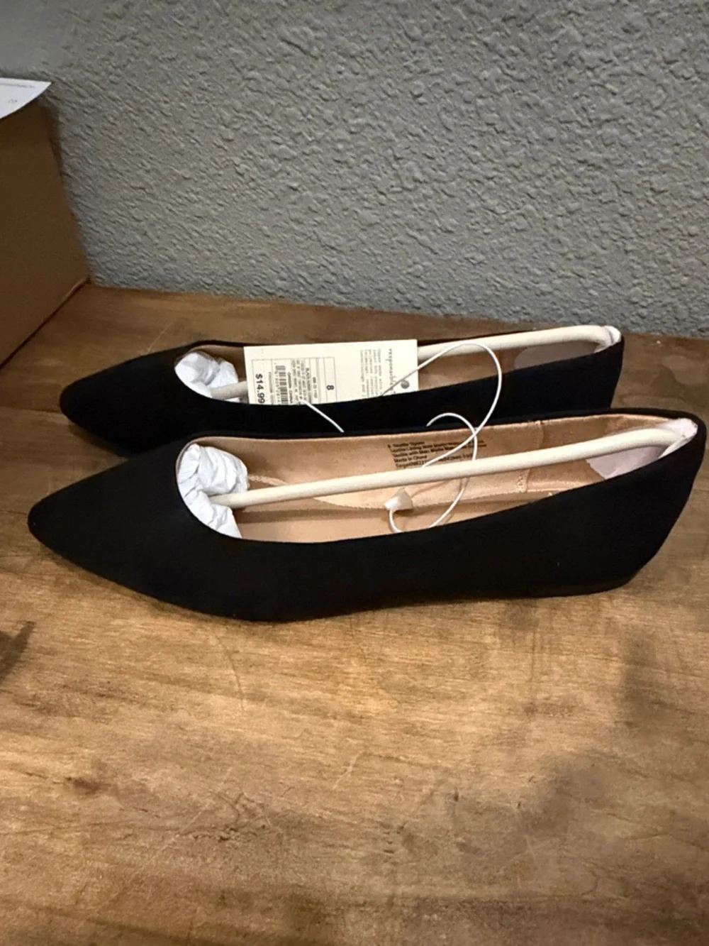 A New Day Pointed Toe Black Suede Women's Flats size 8 - Picture 5 of 9